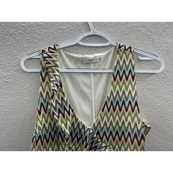 Juniors Candies Dress Size Medium Multicolor Chevron Ruffle Sleeveless - Picture 3 of 13